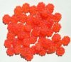 50 9mm Transparent Matte Orange Daisy Beads